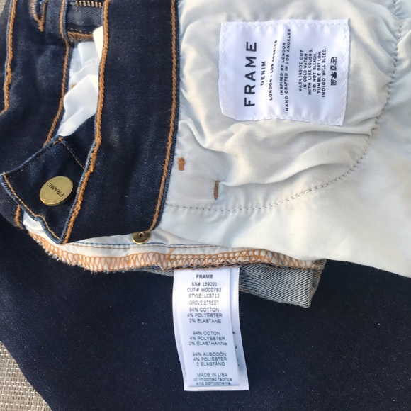 FRAME Denim Le Bell Flare Jeans Dark Blue Wash 27 - Picture 5 of 5